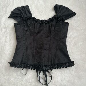 SHEIN Black Ruffled Blouse